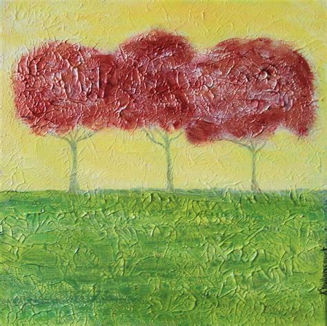 Three Trees Painting by Karen Vaillancourt