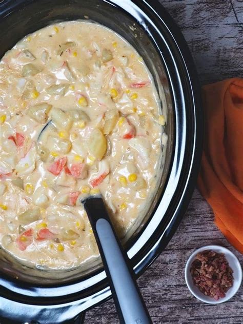 Slow Cooker Fish Chowder Soup Homemade Yummy Crockpot Fish