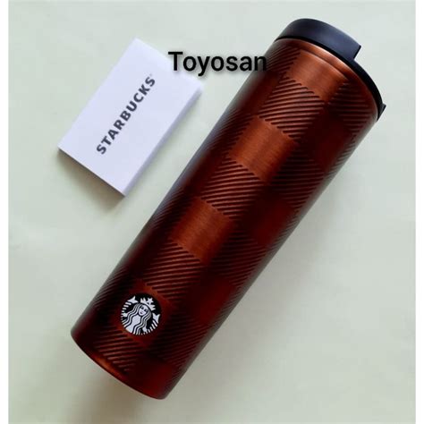 Jual Starbucks Tumbler Stainless Steel Water Bottle Grande Gold Plaid