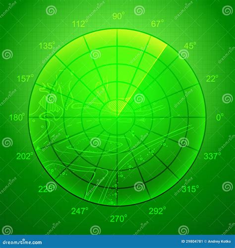 Schermo Radar Verde Illustrazione Vettoriale Illustrazione Di Radar