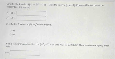 Solved Consider The Function F X 5x 2 30x 3 On The Interval [ 5 1