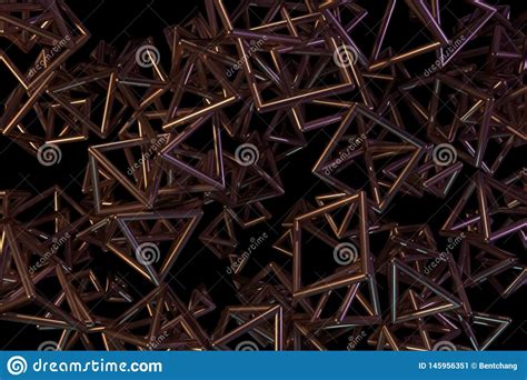 Concepture Geometric Bunch Of Triangle Or Square Flying Inter Locked