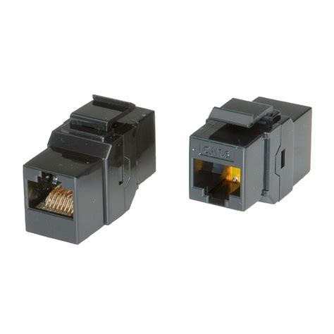 Roline Rj 45 Keystone Modular Coupler Cat6 Class E Utp Black