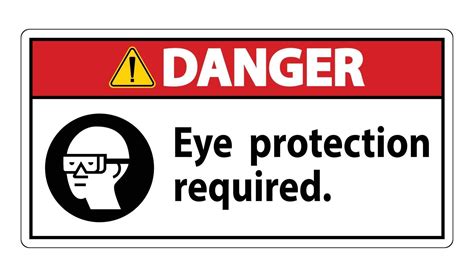 Danger Sign Eye Protection Required Symbol Isolate on White Background 2351612 Vector Art at ...