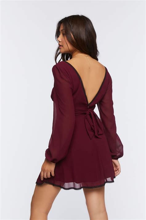 Lace Trim Mini Dress