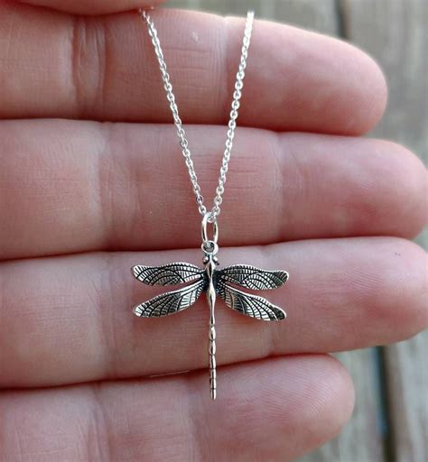 Sterling Silver Dragonfly Pendant Necklace Women S Silver Dragonfly