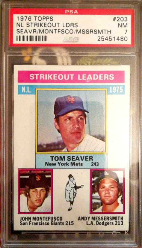 1976 Topps Strikeout Leaders Tom Seaver Andy Messersmith John