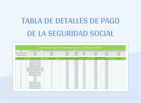 Plantillas Formulario De Detalles De Pago De La Seguridad Social De