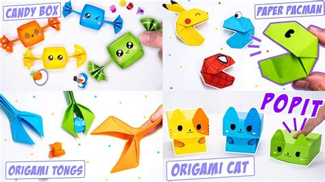 04 Cute Origami Toys Candy Box Paper Pacman Pop It Cat Moving Paper Toy Youtube