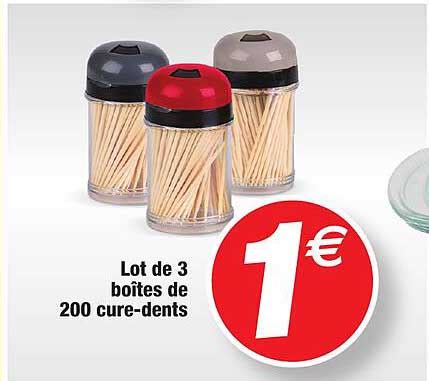 Promo Lot De 3 Boîtes De 200 Cure dents chez Bazarland iCatalogue fr