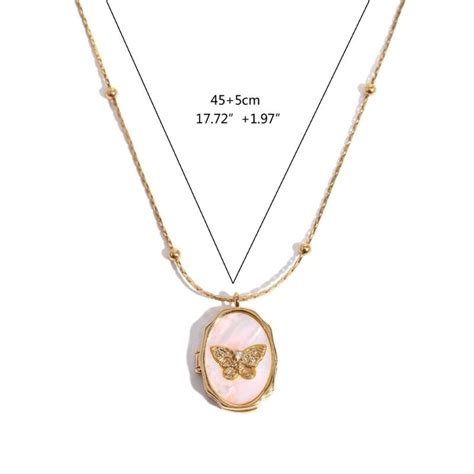 Exquisite Pendant Necklace Butterfly Charm Photo Locket Clavicular