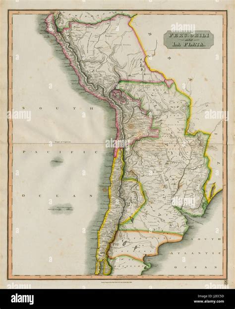 "Peru, Chili & La Plata" Viceroyalty. Argentina Chile Bolivia. THOMSON 1817 map Stock Photo - Alamy