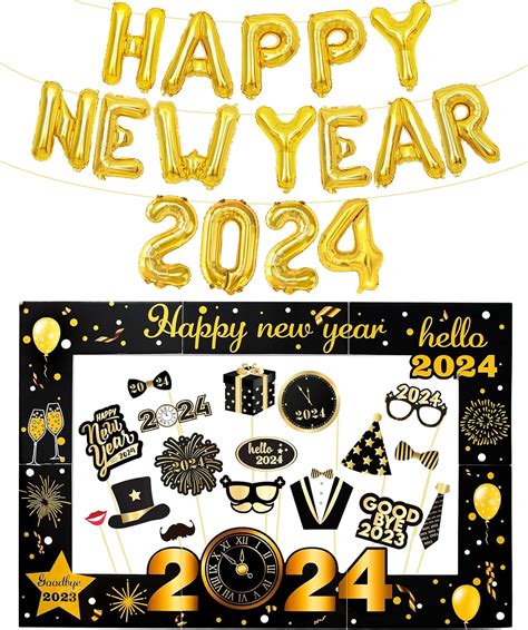 Amazon Katchon New Years Eve Photo Booth Props Gold Happy