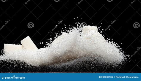 Pure Refined Sugar Cube Flying Explosion White Crystal Sugar Abstract