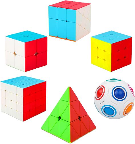 Coolzon Magic Cube Set 6 Pack Speed Magic Cubes Pyraminx 2x2 3x3