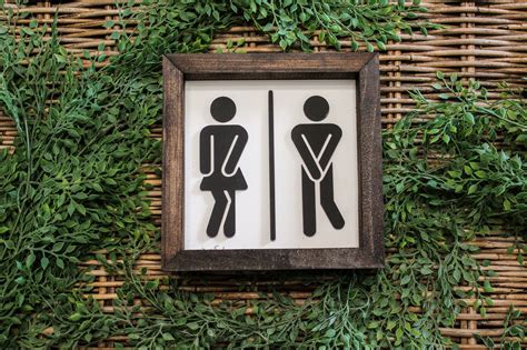 Funny Restroom Sign Bathroom Figures Farmhouse Bathroom | Etsy