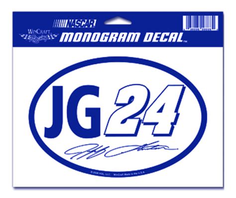 Jeff Gordon Nascar Monogram Decal