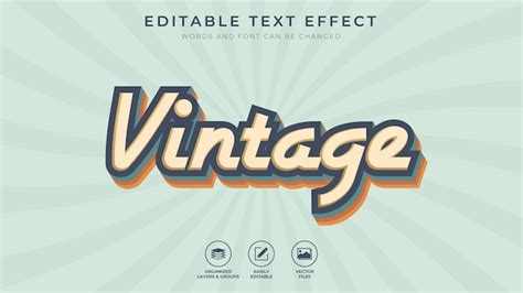 Efecto De Texto Vintage Retro Vector Premium