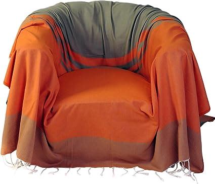 Fouta Fut E Sessel Berwurf Quadratisch Aus Baumwolle Orange Gr N