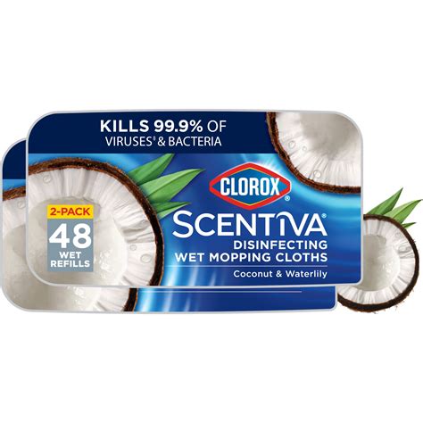 Clorox Scentiva Disinfecting Wet Mopping Cloths Pacific Breeze