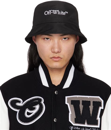 Off White Black Bookish Nyl Bucket Hat Off White