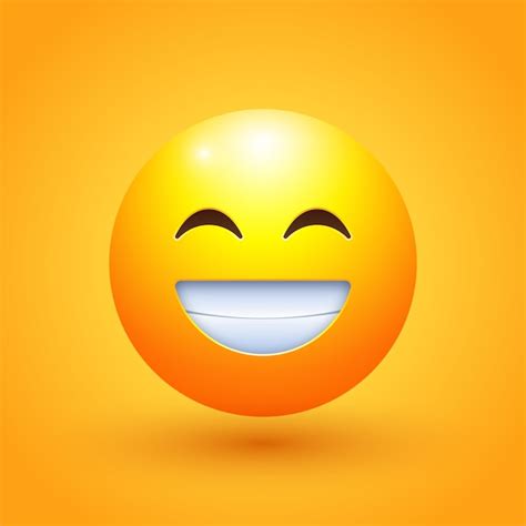 Ilustración de emoji de cara sonriente Vector Premium