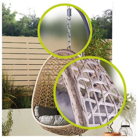 Rattan Hanging Egg Chair | Egg Pod Chair | ALDI UK - ALDI UK