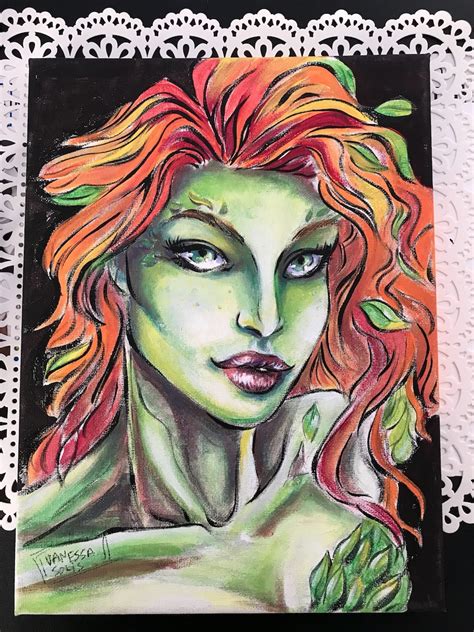 Poison Ivy painting arkham asylum Ivy acrylic comic art | Etsy