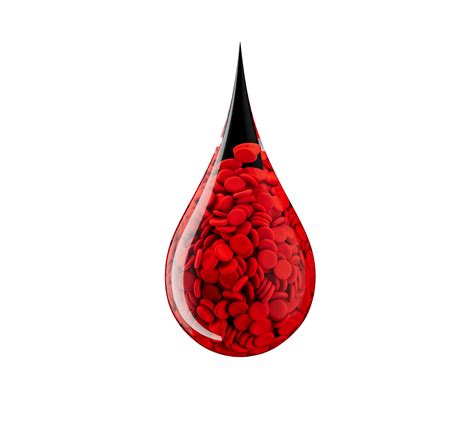 Blood Drop Icon With Cells 3d Render Concept For World Blood Donation