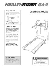 HealthRider R65 Treadmill Manual