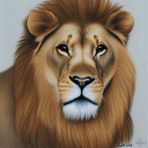 Un dibujo realista de un león Creative Fabrica