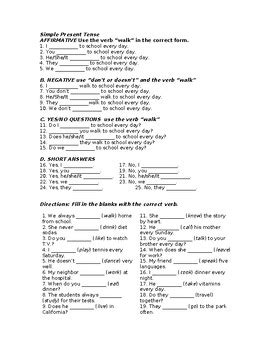 Simple Present Tense By Othmone Chihab Tpt