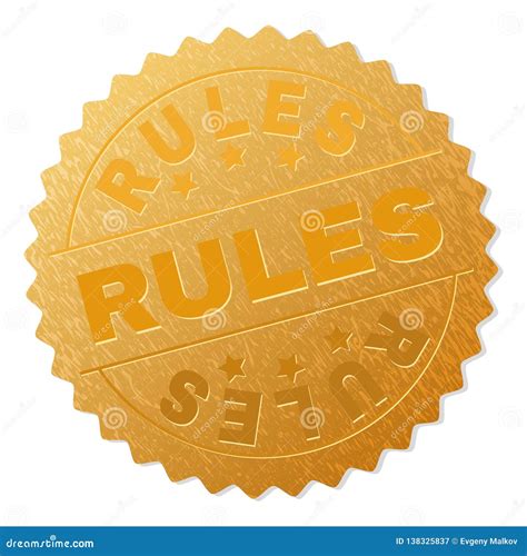 Golden Rules Medal Stamp Stock Vector Illustration Of Metal 138325837