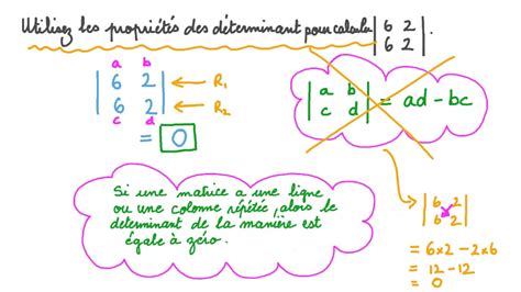 Vid O Question Utiliser Les Propri T S Des D Terminants Pour Trouver