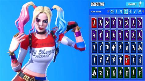 🔥 Harley Quinn Lil Monster Xoxo Skin Showcase With All Fortnite Dances