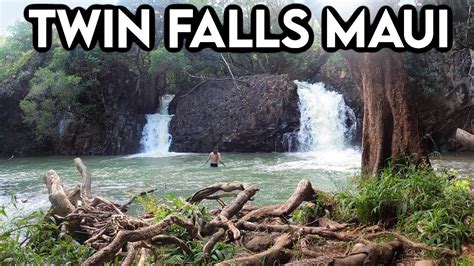 Twin Falls Waterfall Cliff Jumping Road To Hana Maui Hawaii Youtube