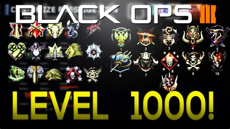 Black Ops 3 New Max Rank Level 1000 Black Ops 3 Customize Prestige