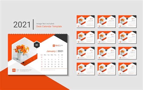 Premium Vector | Desk calendar template design for new year