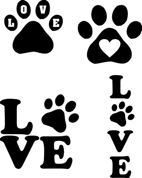 Love Paw Print Svg Jpeg Png Fichiers Vectoriels Pour Etsy France