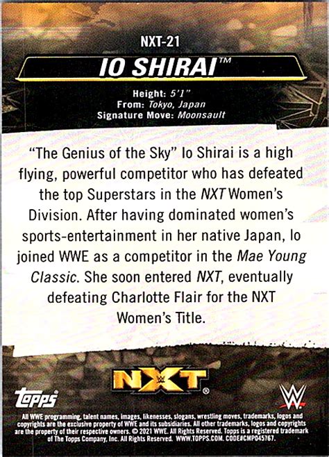 2021 Topps WWE NXT We Are NXT NXT 21 Io Shirai EBay