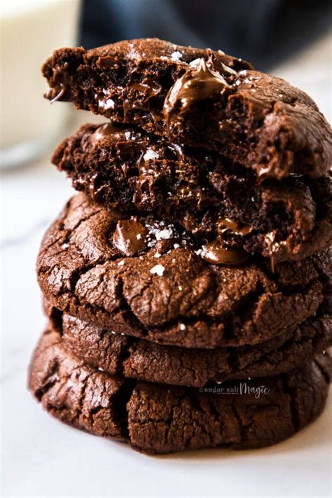 Dark Double Chocolate Fudge Cookies Sugar Salt Magic