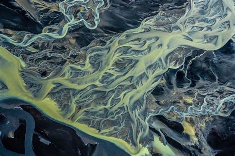 Abstract Glacial River Patterns Icelandic Highlands Iceland Sony Alpha