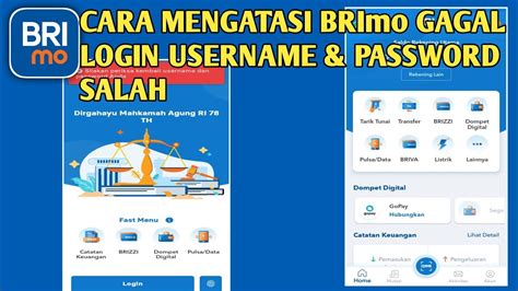 Cara Mengatasi Brimo Gagal Login Karena Username Password Salah