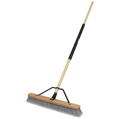 Harper In Indoor Hardwood Steel Handle Push Broom For Pet Hair