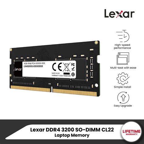 Lexar 8gb Ddr43200mhz Cl22 So Dimm Ram Notebook แรมโน๊ตบุ๊ค Laptop