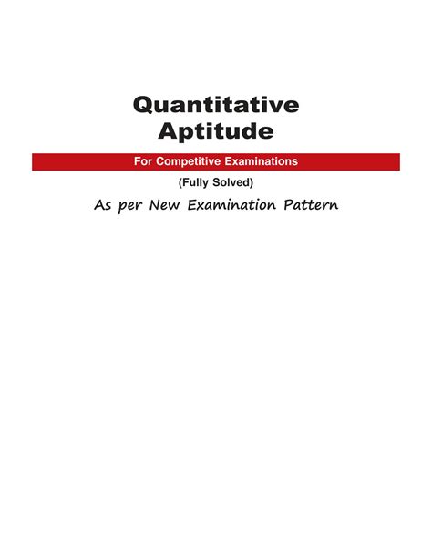 SOLUTION R S Aggarwal Quantitative Aptitude For Competitive