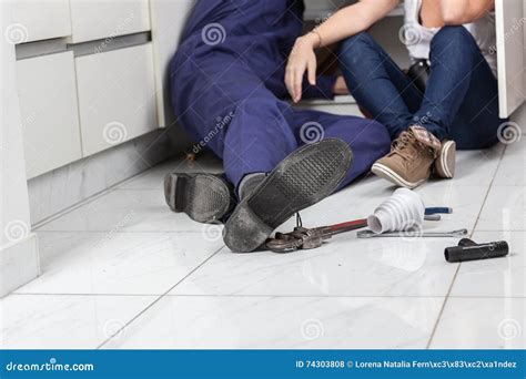 Work Tools On The Floor Stock Photo Image Of Person 74303808