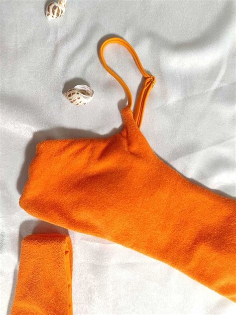 Emmiol Free Shipping 2023 Toweling Orange Bikini Set Orange S In Bikini