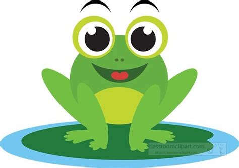 Frog Clipart Little Cute Frog Sitting On Leaf Clipart