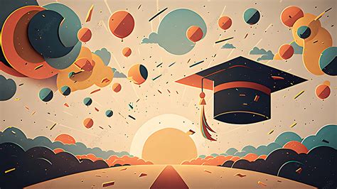 Bachelor Hat Graduation Season Simple Illustration Background Bachelor